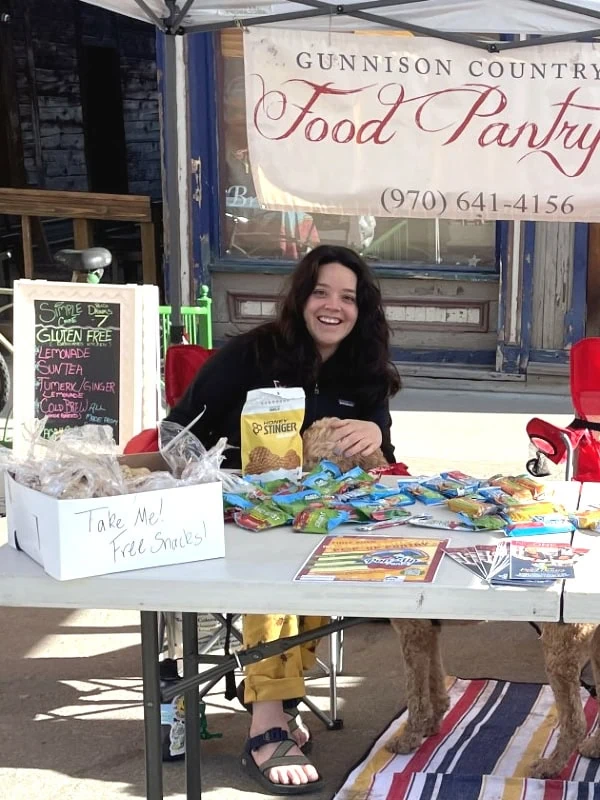 G.C.F.P. Volunteer at a Crested Butte, CO pop-up pantry.
