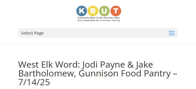 West Elk Word: Gunnison Food Pantry